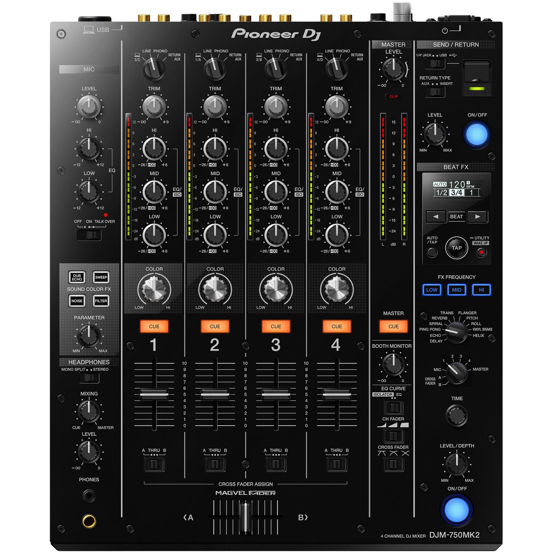 Pioneer DJM-750 MK2 4-Channel DJ Mixer w/ Club DNA - Music 