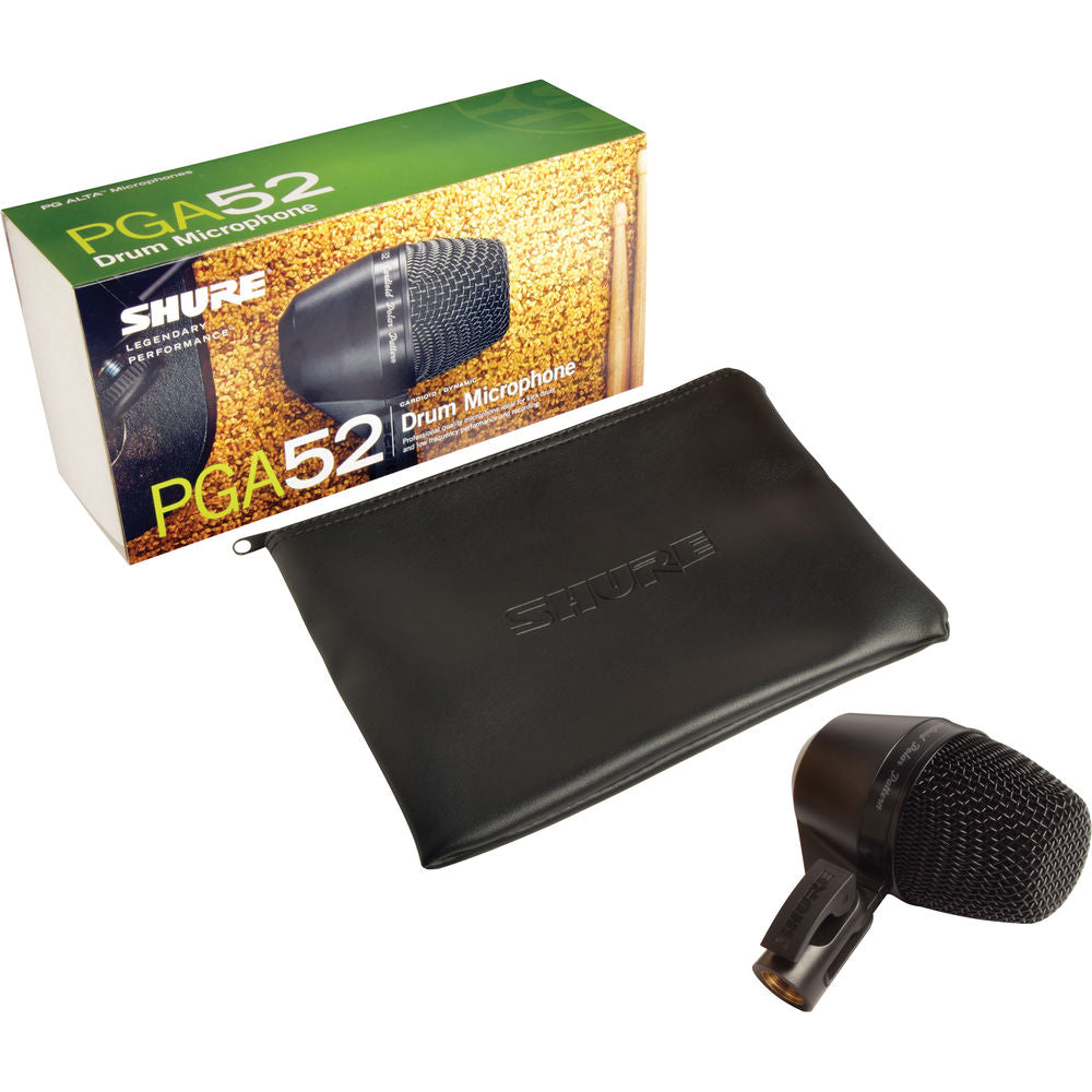 Shure PGA52 Cardioid Dynamic Kick Drum Microphone G7: 506 - 542MHz