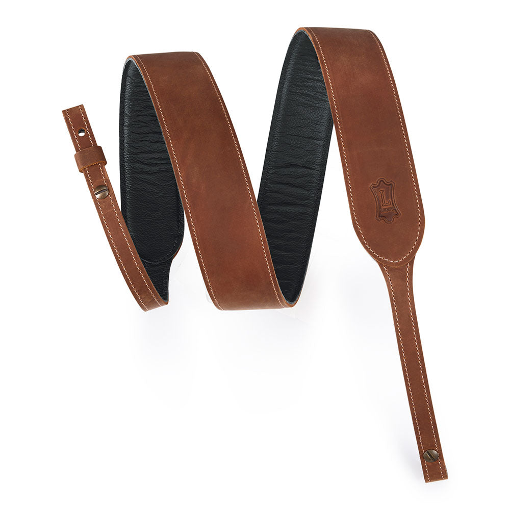 Levy's PMB32GF Butter Leather 2” Banjo Strap - Brown