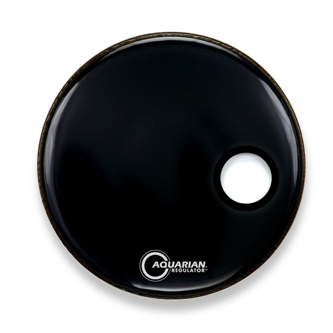 Aquarian RSM26BK - 26'' Aquarian Regulator RSM Offset Hole Gloss Black Drumhead