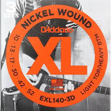D'Addario EXL140-3D - 3-PACK ELEC GTR XL LIT/HVY BOT
