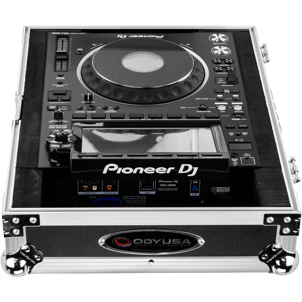 Odyssey FZCDJ3000 Flight Zone Case for Pioneer DJ CDJ-3000 - Silver and Black