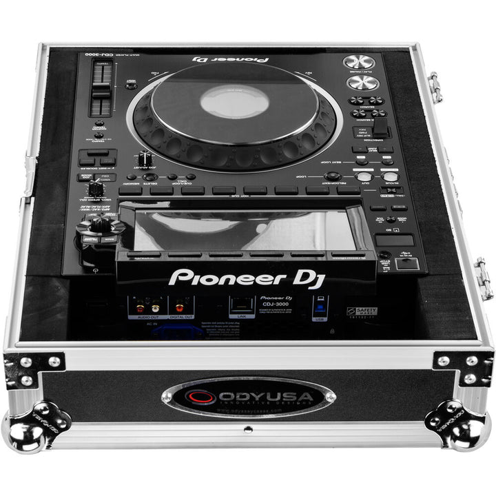 Odyssey FZCDJ3000 Flight Zone Case for Pioneer DJ CDJ-3000 - Silver and Black