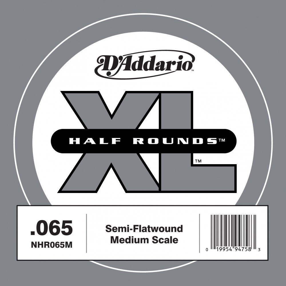 D'Addario NHR065M - SINGLE BASS HALF RND 065 MED