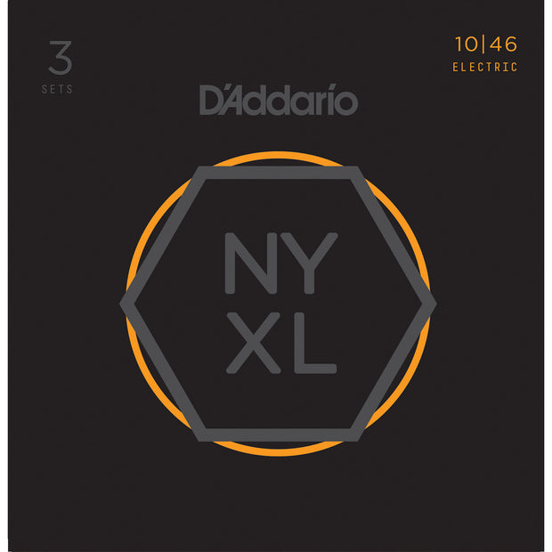 D'Addario NYXL1046-3P - 3-PACK ELEC GTR NYXL REG LITE
