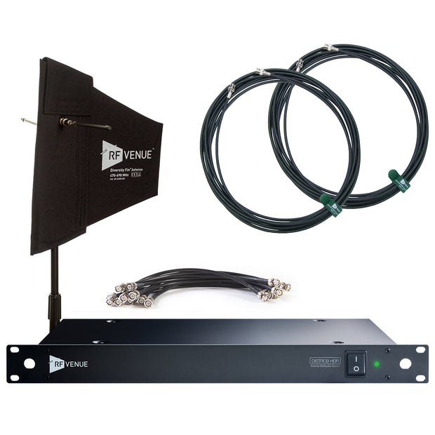 RF Venue DISTRO9 HDR w/ DFIN Antenna Distribution Bundle - w/ Cover