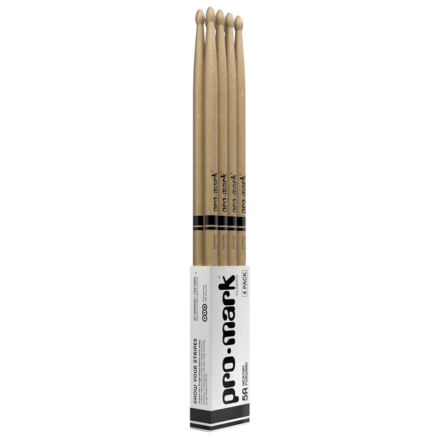Promark TX5AW FORWARD 5A Lacquered Hickory Wood Tip Drumstick (4-Pairs)