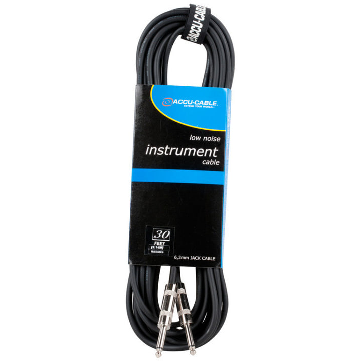 Accu-Cable 1/4” Male Instrument Guitar Cable 30 Feet