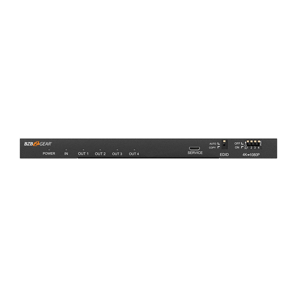 BZBGEAR - 4-Port 4K 60Hz HDMI Splitter with Down-Scaler w/Digital and Analog audio Output