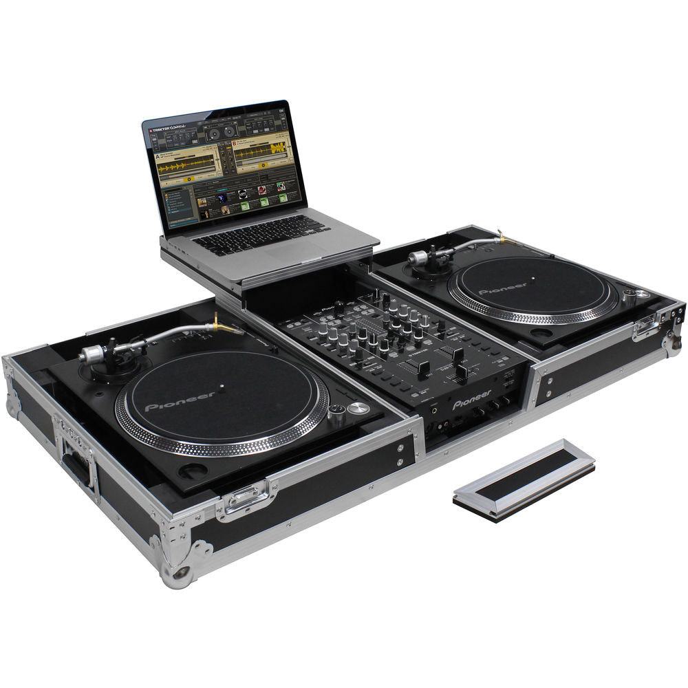 Odyssey FZGSLBM10WR Flight Zone Universal Turntable DJ Coffin w/ Wheels & Glide Shelf