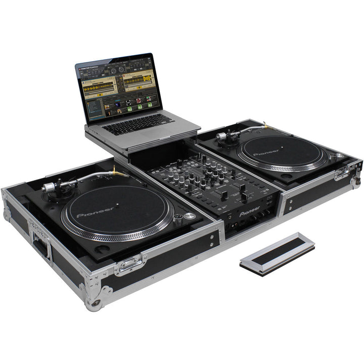 Odyssey FZGSLBM10WR Flight Zone Universal Turntable DJ Coffin w/ Wheels & Glide Shelf