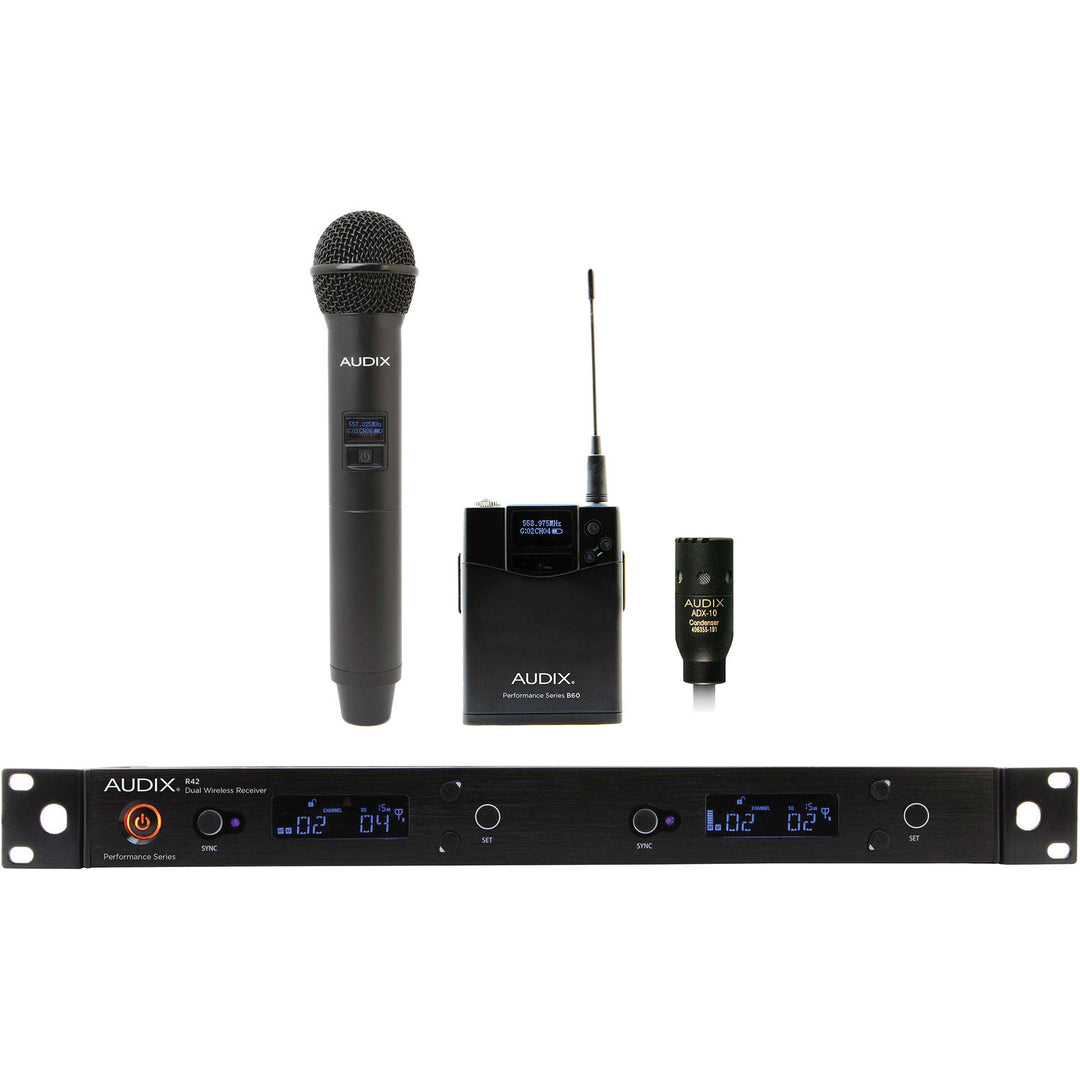 Audix AP42 C210 Handheld and Lavalier Combo Wireless Microphone System (B: 554 MHz – 586 MHz)