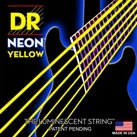 DR Strings NYE7-10 (7 String Medium) - Hi-Def NEON YELLOW: Coated Electric: 10, 13, 17, 26, 36, 46, 56