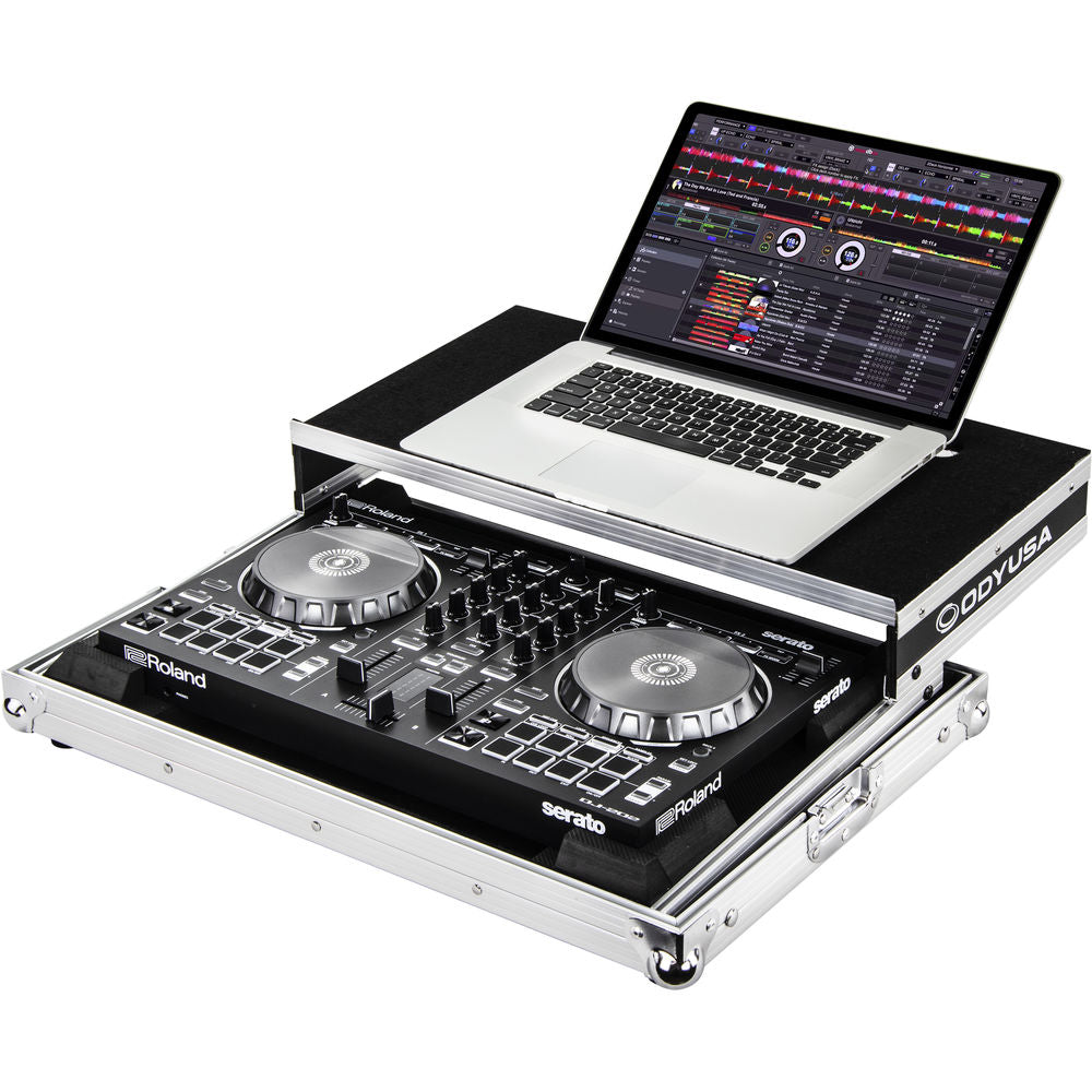 Odyssey FRGSTKS2MK3 Flight Ready Low-Profile Case w/ Glide Platform for Traktor Kontrol S2 MK3 - Silver / Black