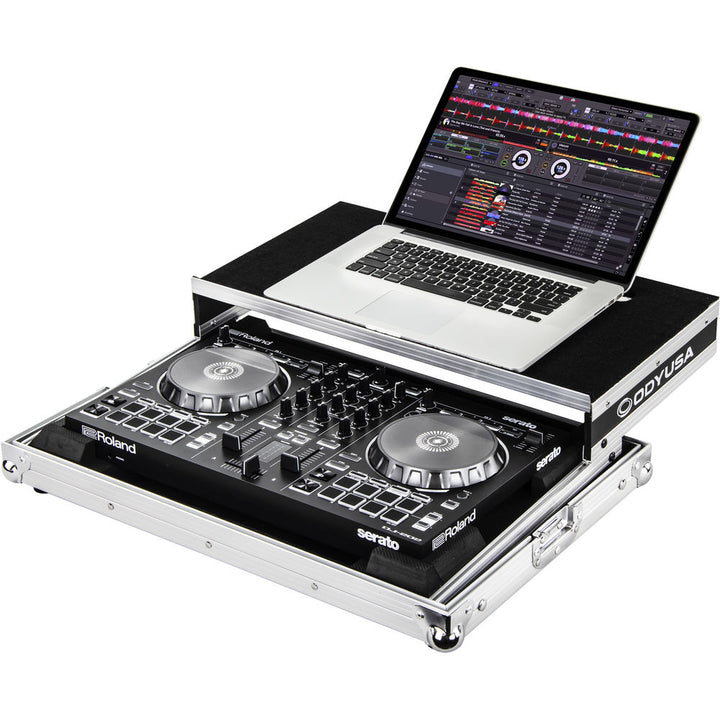 Odyssey FRGSTKS2MK3 Flight Ready Low-Profile Case w/ Glide Platform for Traktor Kontrol S2 MK3 - Silver / Black