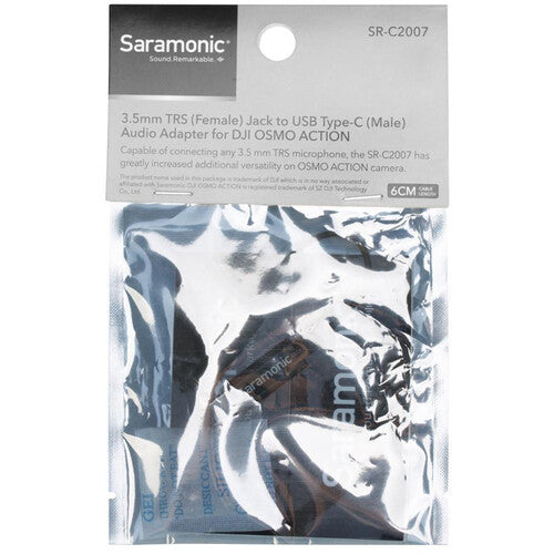 Saramonic SR-C2007 3.5mm TRS Female to USB Type-C Adapter Cable for Osmo Action - 2.4”