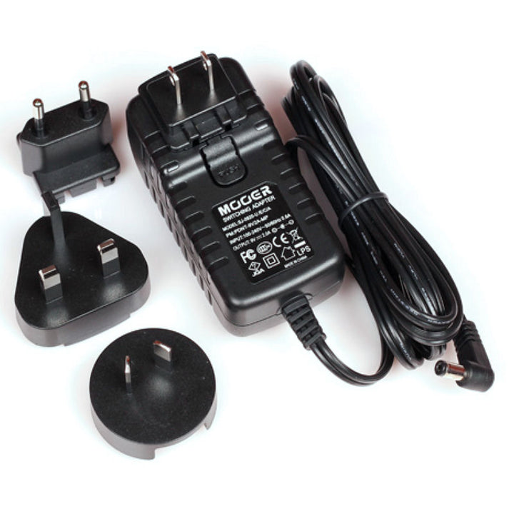 Mooer PDNW-9V2A-MP Wall Adapter Power Supply, 9V DC, Center Negative 2A, Multi-Plug