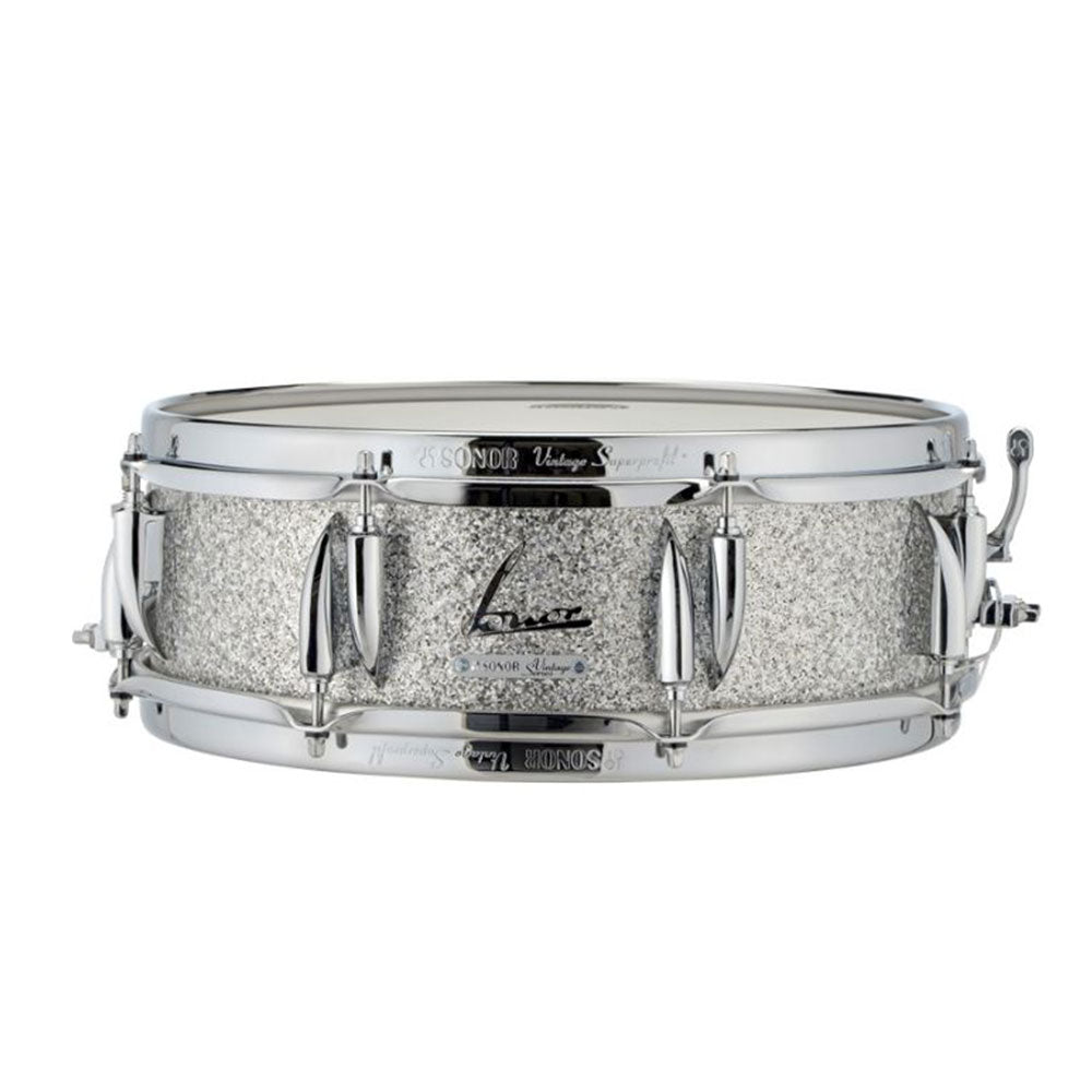 Sonor Vintage VT-1306-SDW-VSG 13” x 6” Snare Drum w/ “Super 50” Throw Off - Vintage Silver Glitter