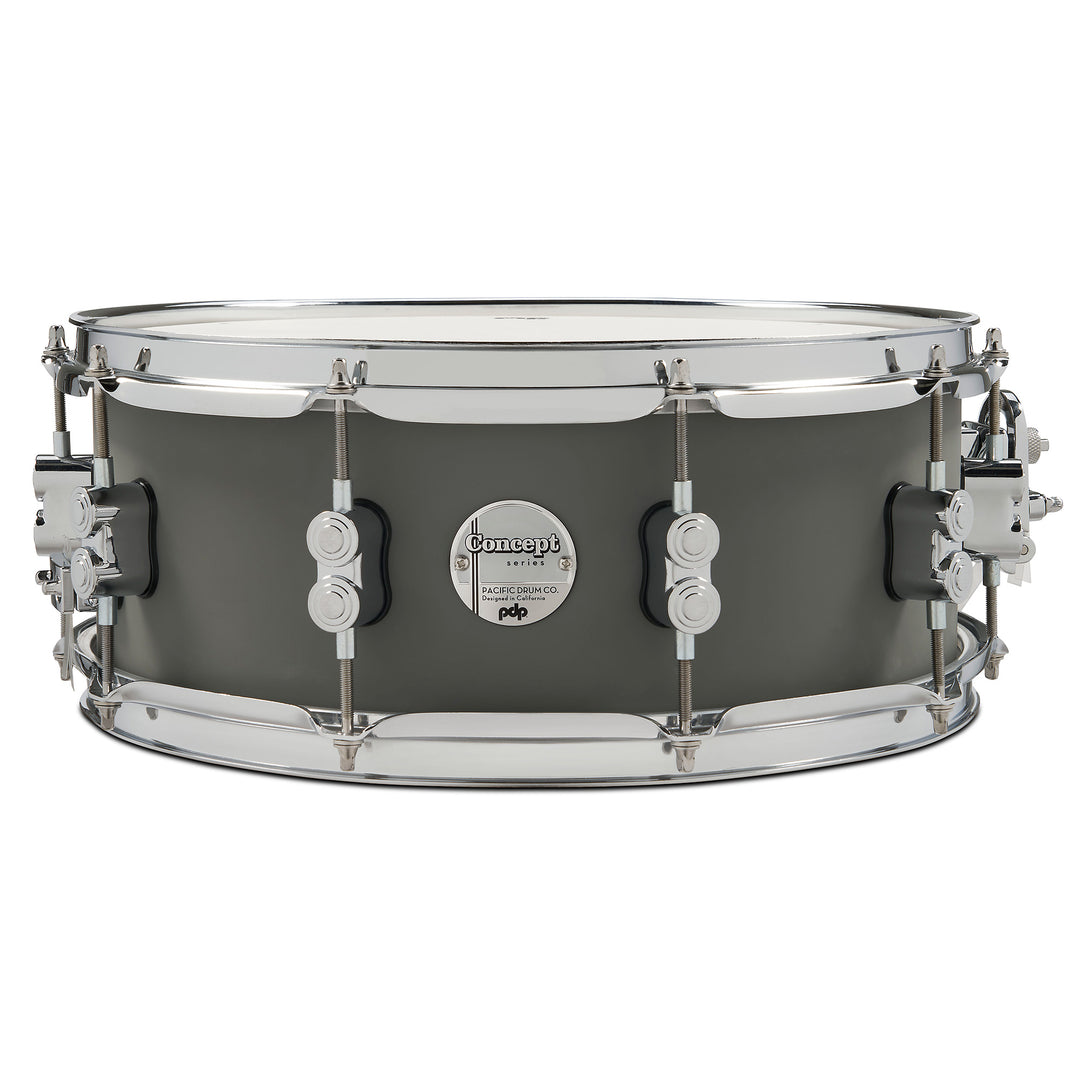 PDP Concept Maple Finish Ply 5.5x14 Snare Drum w/ Chrome Hardware - Satin Pewter