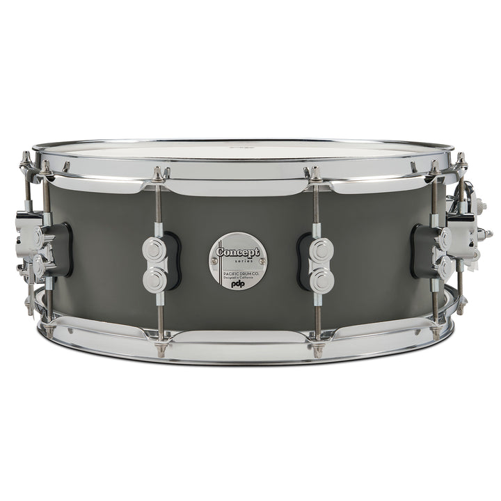 PDP Concept Maple Finish Ply 5.5x14 Snare Drum w/ Chrome Hardware - Satin Pewter