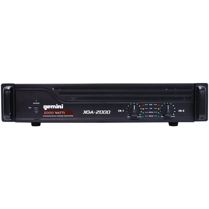 Gemini XGA-2000 Professional Power Amplifier - 2000-Watt Peak, 2x 125-Watt RMS (4-Ohms)