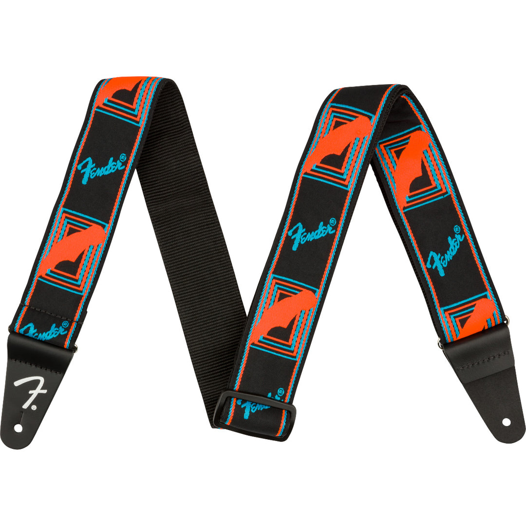 Fender Neon Monogrammed Guitar Strap - Blue/Orange