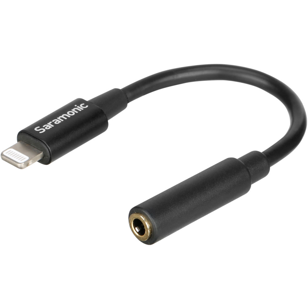 Saramonic SR-C2002 3.5mm TRRS Female to Lightning Adapter Cable for Audio to/from iPhone - 3”