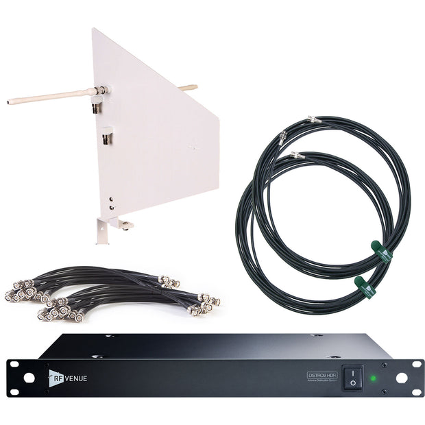 RF Venue DISTRO9 HDR w/ DFIN Antenna Distribution Bundle - White