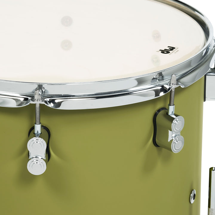 PDP Concept Maple Finish Ply CM Bop Kit Shell Pack w/ Chrome Hardware (14x18 w/ BDM, 8x12, 14x14FT) - Satin Olive