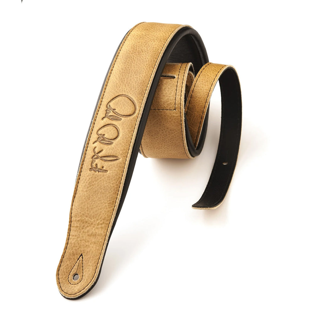 PRS Guitar Strap Padded Leather Signature - Sandstone / Black