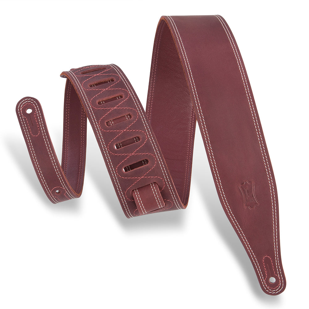 Levy’s M17BDS-BRG Butter Double Stitch Guitar Strap - Burgundy