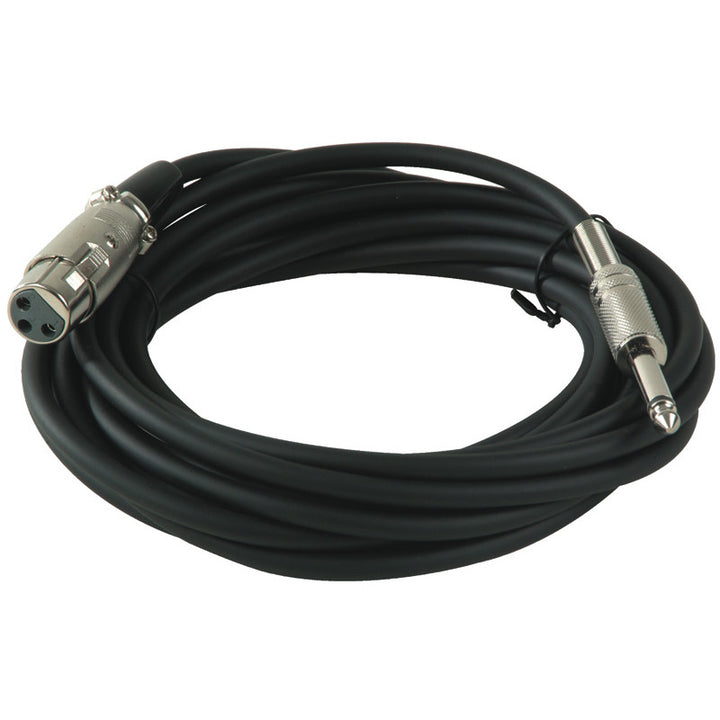 Accu-Cable XLR Female to 1/4” Male TS Microphone Cable 6 Feet