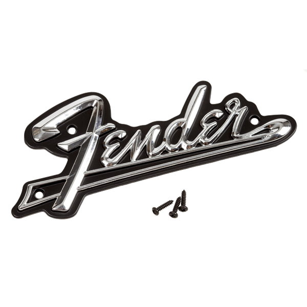Fender Blackface Amplifier Logo - Black and Chrome