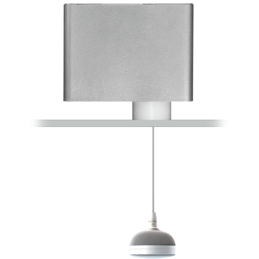 Audix M3 Series Tri-Element Hanging Ceiling Microphone - White w/ Servoreelers Mount