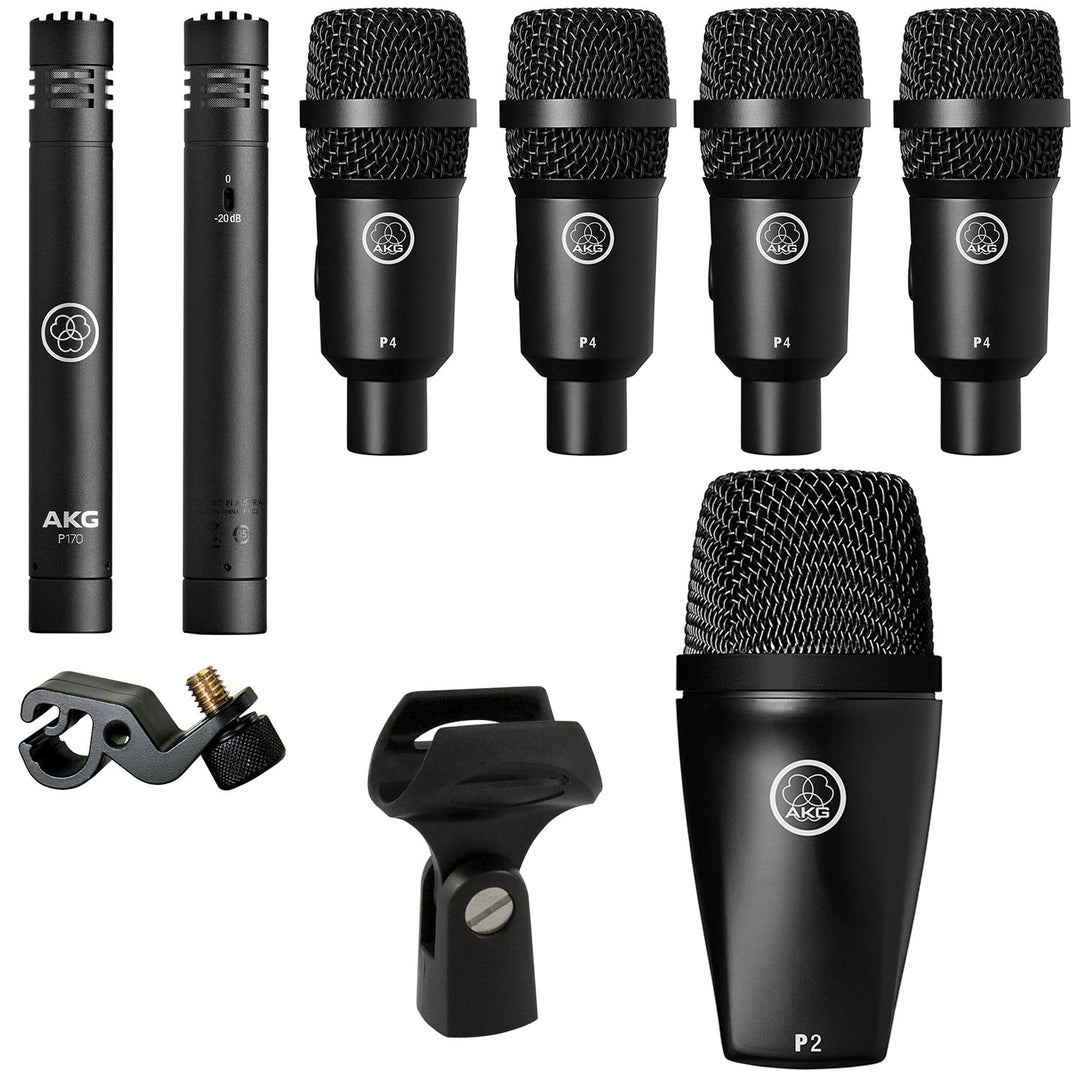 AKG Drum Set Session I Drum Mic Set w/ 1x P2, 2x P17, 4x P4