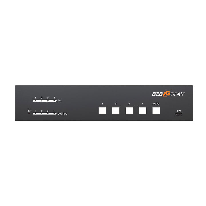 BZBGEAR - 4K/UHD 4x1 HDMI2.0/USB 3.0 KVM/Presentation Switcher Kit with 4 Table Grommets