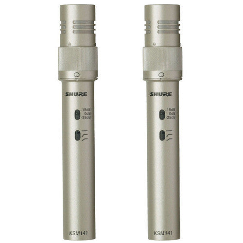 Shure KSM141 Dual Pattern Instrument Microphone for Studio Recording Matched Pair