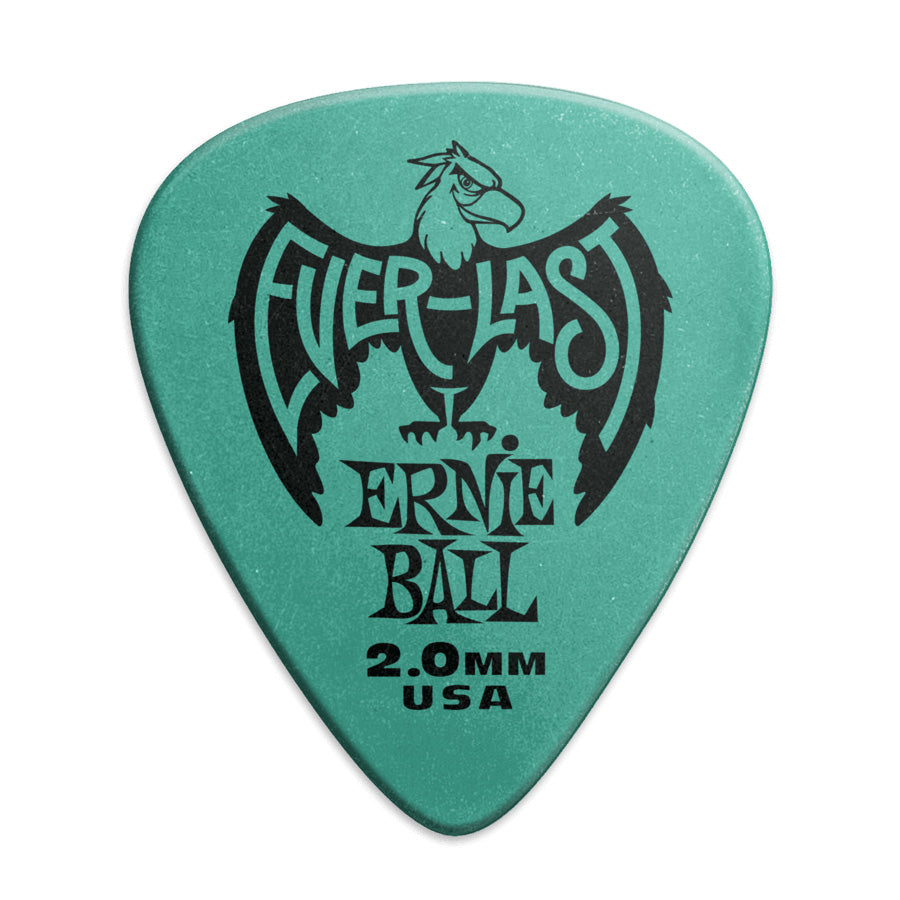 Ernie Ball Guitar Picks Everlast (Bag of 12) - 2.00mm Teal