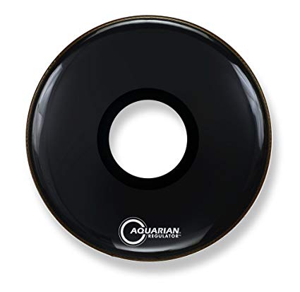 Aquarian RPT16BK - 16'' FRONT LF HOLE W/RING BLACK16''DRUMHEAD