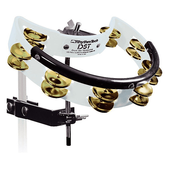 Rhythm Tech DST21 Drumset Tambourine - White w/ Brass Jingles