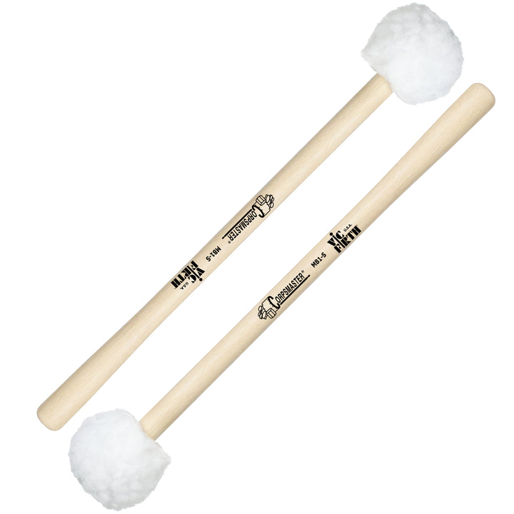 Vic Firth MB1S Corpmaster Bass Mallets-Small Head,Soft Mallets