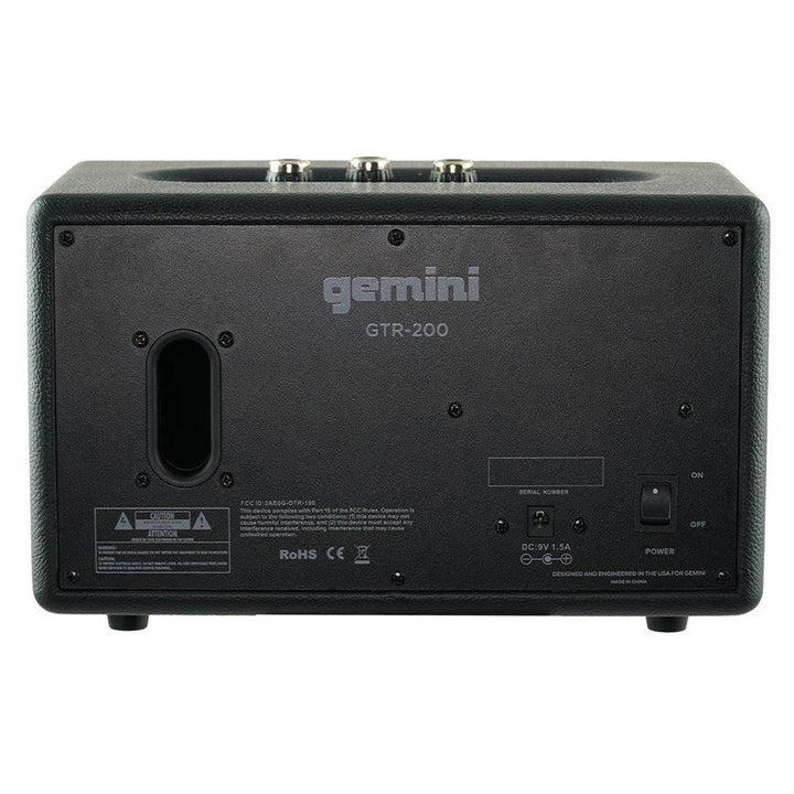 Gemini GTR-200 Portable Retro Battery-Powered Bluetooth Speaker & Guitar Amplifier