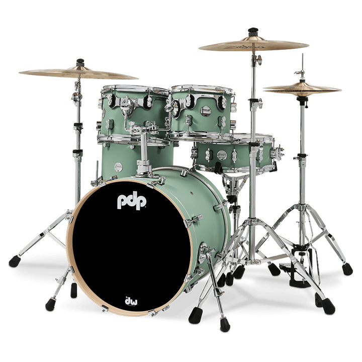 PDP Concept Maple Finish Ply CM Fusion Kit Shell Pack w/ Chrome Hardware (16x20 w/ BDM, 8x10, 9x12, 14x14FT) - Satin Seafoam