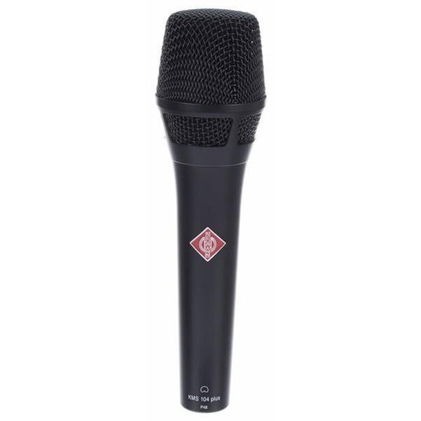 Neumann KMS 104 PLUS BK Cardioid handheld with extended bass frequency response, KMS Pouch and SG 105
