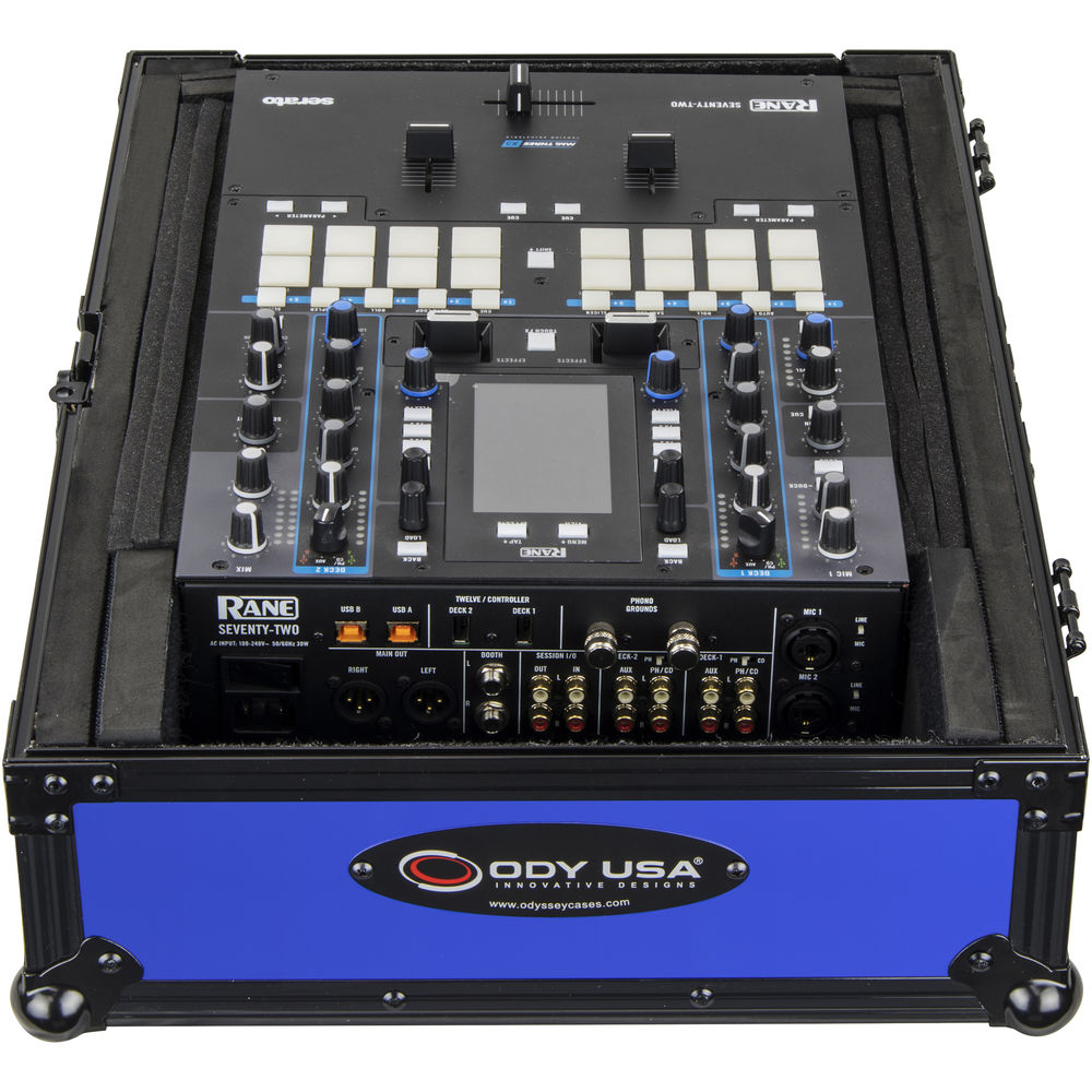Odyssey FR12MIX Universal 12” Format Extra Deep DJ Mixer Case - Black on Blue