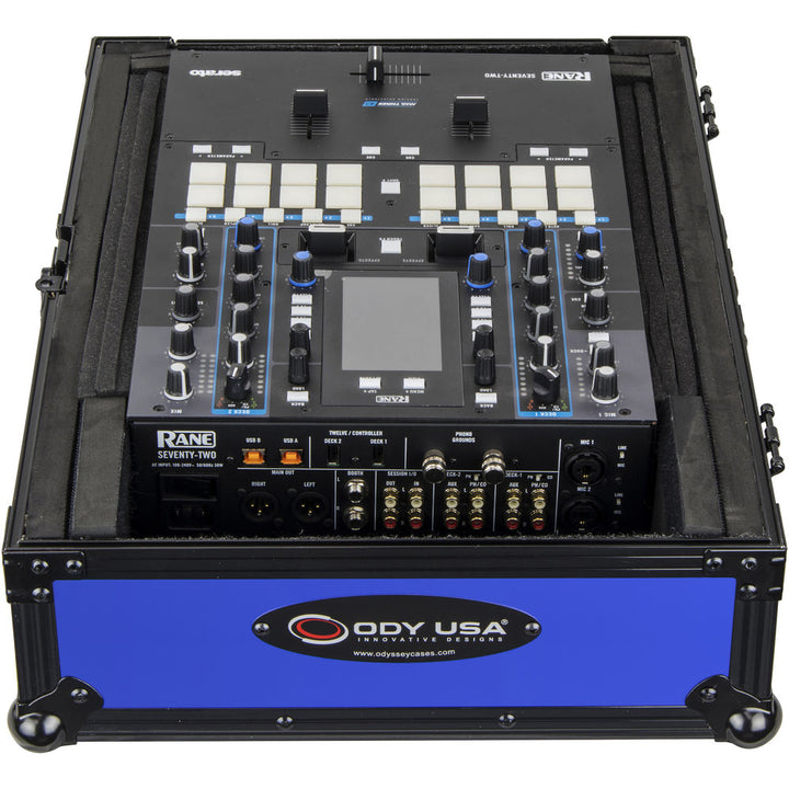 Odyssey FR12MIX Universal 12” Format Extra Deep DJ Mixer Case - Black on Blue
