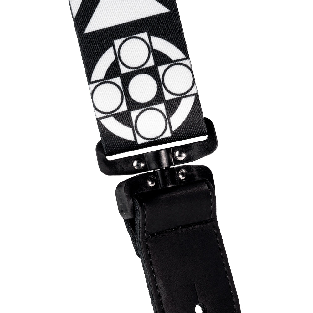 D'Addario Joe Satriani Polyester Swivel Guitar Strap - Black and White