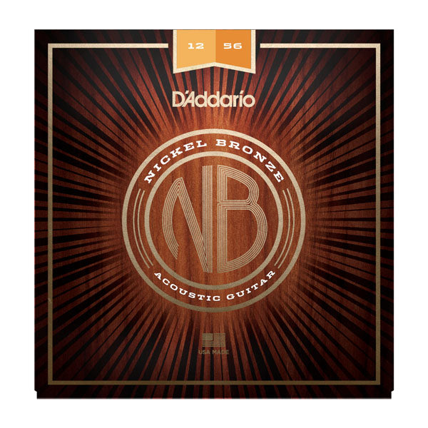 D'Addario NB1256 - SET AC NICKEL BRNZE LT/MED BTM