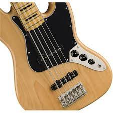 Squier Classic Vibe '70s Jazz Bass V Maple Fingerboard Electric Bass Guitar - Natural