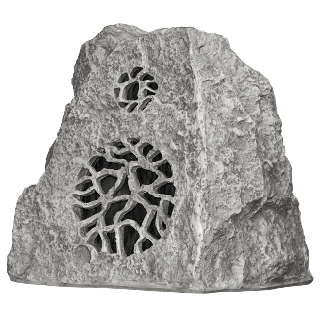 Rockustics 8" two-way outdoor rock speaker - Gray w/ Transformer